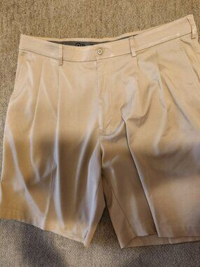 Classic Beige Men's Flat Front Shorts